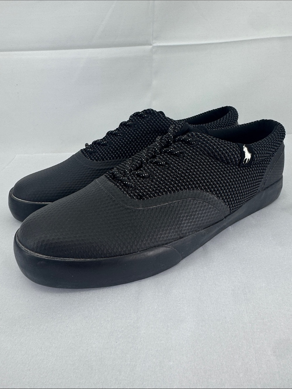 Polo by Ralph Lauren Vernon Men's Textured All Black Sneakers, sz 11